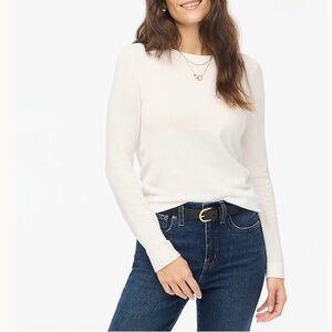 J. CREW Cotton Teddie Sweater Ivory Crewneck